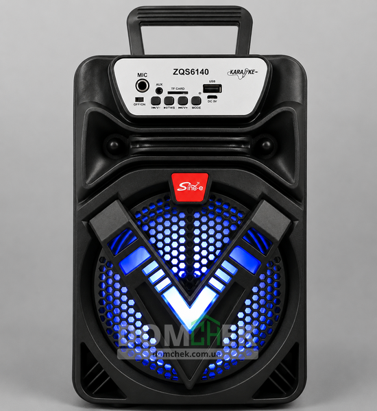 Караоке колонка 15 Вт Bluetooth колонка с микрофоном и RGB подсветкой портативная Черная ZQS6140 фото