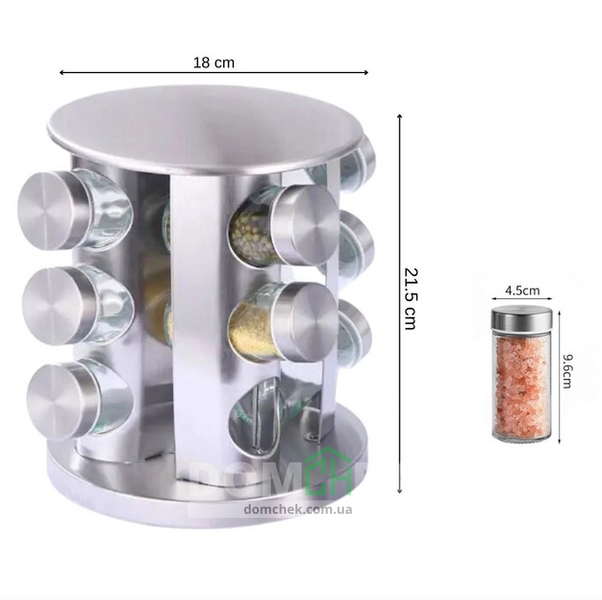Набір баночок для спецій 12 шт, Набір для спецій на поставці 12220 фото
