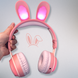 Наушники с ушками кролика Rabbit Ear KE-01 с LED подсветкой, Розовые Rabbit Ear KE-01R фото 3