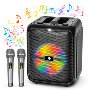 Караоке бокс портативна Bluetooth колонка 30 Вт  BTS-1740 PartyBox 8" з 2 мікрофонами та RGB-підсвічуванням BTS-1740 фото