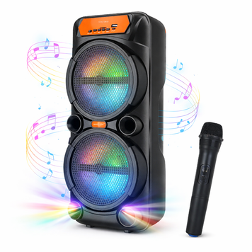 Bluetooth-колонка с микрофоном 2 динамика 6.5" RGB подсветка, аккамуляторная болютуз колонка GTS-1880 42 см GTS-1880 фото