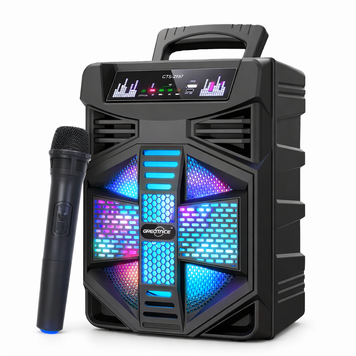 Bluetooth-динамік з бездротовим мікрофоном 8 дюймів GTS-2137 Караоке колонка з RGB підсвіткою 10 Вт GTS-2137 фото