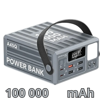 Внешний аккумулятор Power Bank 100000 mAh 22.5W с фонариком Черный Konfulon A45Q 2 фото