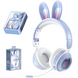 Наушники с ушками кролика Rabbit Ear KE-01 с LED подсветкой, Голубые Rabbit Ear KE-01B фото 3