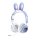 Наушники с ушками кролика Rabbit Ear KE-01 с LED подсветкой, Голубые Rabbit Ear KE-01B фото 2