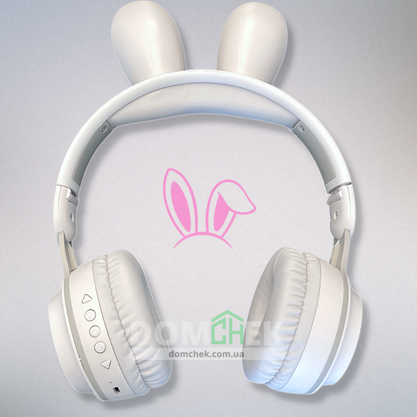 Навушники з вушками кролика Rabbit Ear KE-01 з  LED підсвічуванням, Білі  Rabbit Ear KE-01W фото