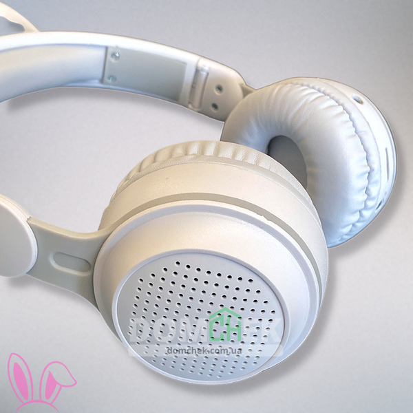 Навушники з вушками кролика Rabbit Ear KE-01 з  LED підсвічуванням, Білі  Rabbit Ear KE-01W фото