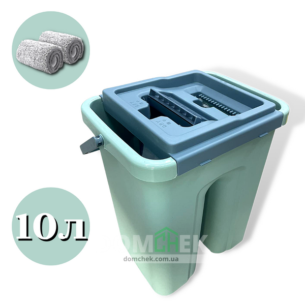 Комплект для уборки пола Scratch cleaning mop, швабра и ведро 10л Зеленое 101034 фото