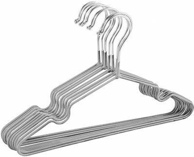 Набор металлических вешалок 10шт с силиконовым покрытием, Серебристые TP-113 SH фото