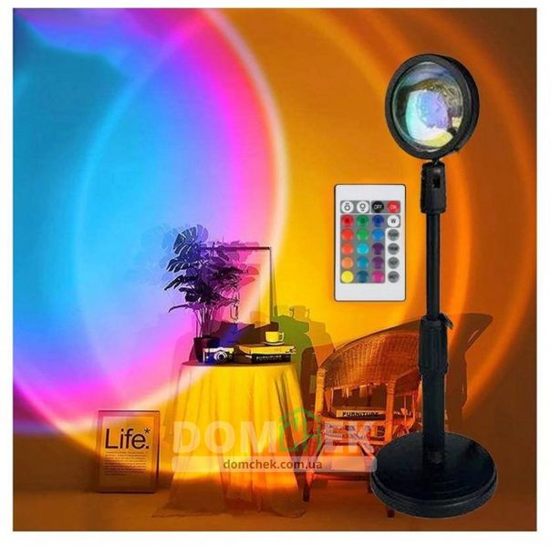 Проекционная лампа заката солнца  Sunset lamp RGB, разноцветная 760 фото