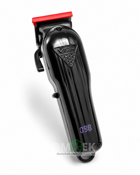 Машинка для стрижки VGR V‑282 акумуляторна бездротова 6 насадок Чорна 282 фото