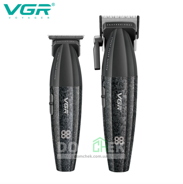Профессиональный набор для стрижки и бороды VGR V-640 S2, триммер и триммер аккамуляторный Черный V-640 S2 BLACK фото