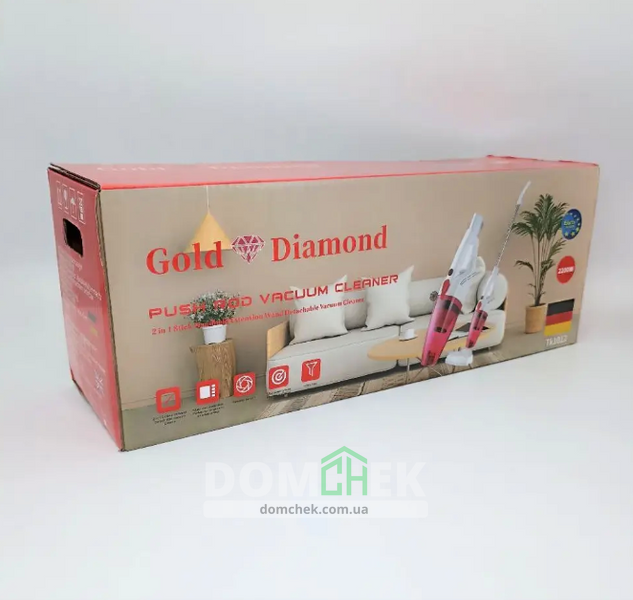 Пилосос ручний вертикальний Gold Diamond TK1012 контейнерный, вертикальний  TK1012 фото