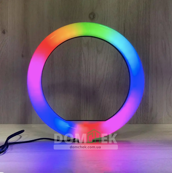 Кільцева лампа RGB Ring Light 26 см, в подарунок блютуз пульт rgb -26 SH фото