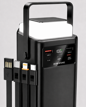 Повербанк 50000 mAh 22.5W PD20W з швидкою зарядкою та ліхтариком Чорний BJ65A фото