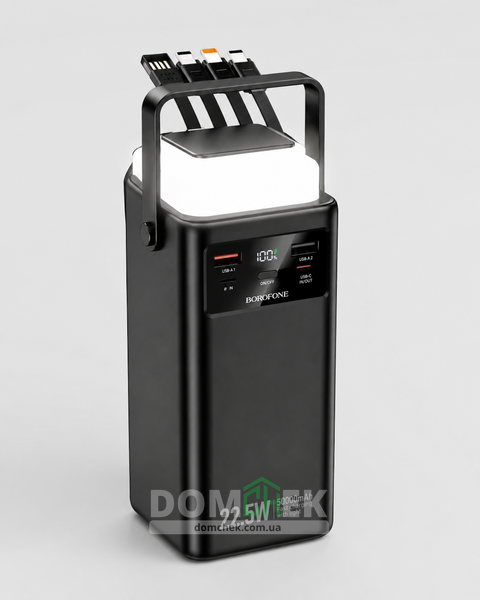 Повербанк 50000 mAh 22.5W PD20W з швидкою зарядкою та ліхтариком Чорний BJ65A фото