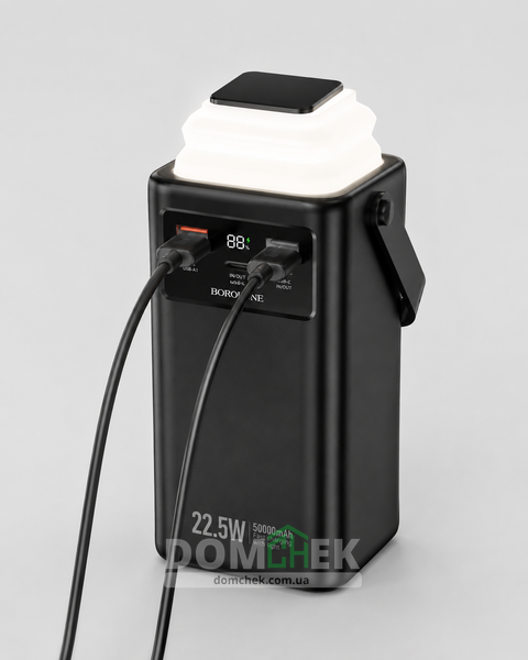 Повербанк 50000 mAh 22.5W PD20W з швидкою зарядкою та ліхтариком Чорний BJ65A фото