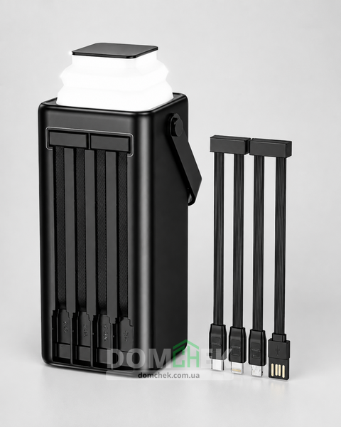 Повербанк 50000 mAh 22.5W PD20W з швидкою зарядкою та ліхтариком Чорний BJ65A фото