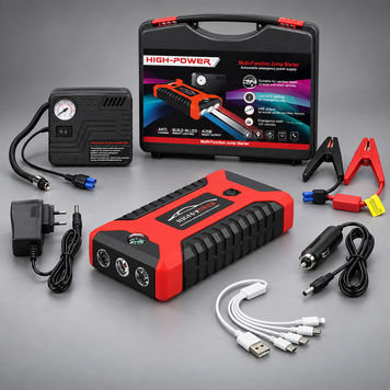 Пускозарядний 300/600A 29B 99800 mAh пристрій з компресором Jump Starter Pump 98002 фото