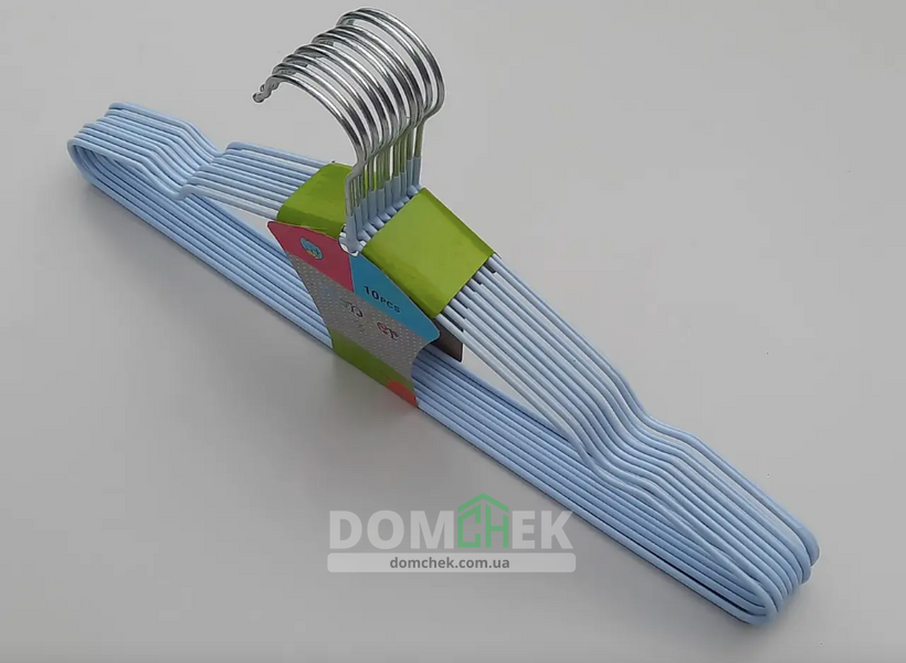 Тремпеля, вешалка для одежды с силиконовым покрытием, 30 шт Голубые 1247 фото