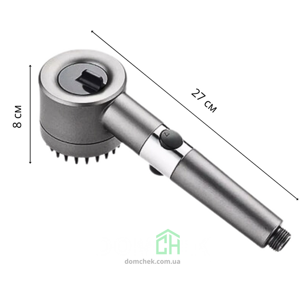 Іноваційна масажна лійка для душу з фільтром, високий тиск, 3 режими, силиконові шипи, Сіра 6523 фото