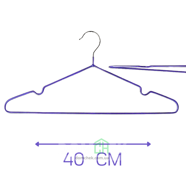 Тремпеля, вішалка для одягу з силіконовим покриттям, 30 шт Фіолетові 1245-2 фото