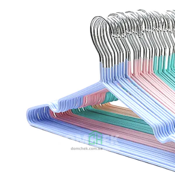 Тремпеля, вішалка для одягу з силіконовим покриттям, 30 шт Різнокольорові 1250 фото