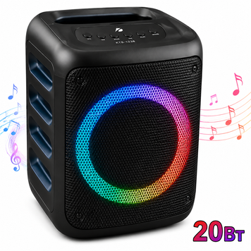 Качественная Bluetooth колонка 20 Вт KTS-1238 мощный громкий звук "6.5 Черная 1238 фото