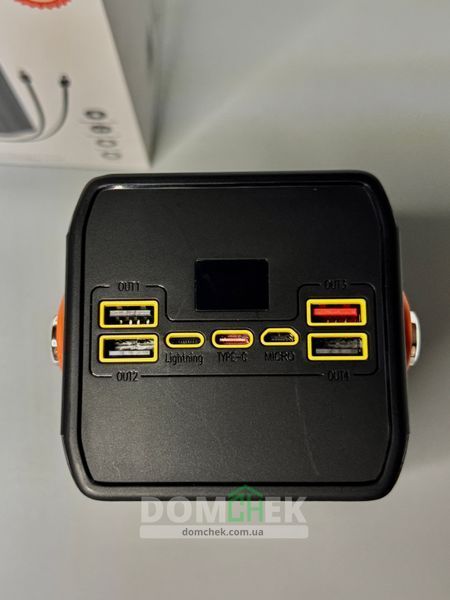 Зовнішній акумулятор Power Bank 80000 mAh 22.5W Tugii з ліхтариком Чорний Y108 фото