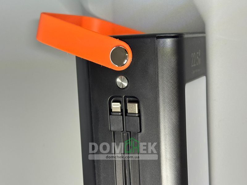 Зовнішній акумулятор Power Bank 80000 mAh 22.5W Tugii з ліхтариком Чорний Y108 фото