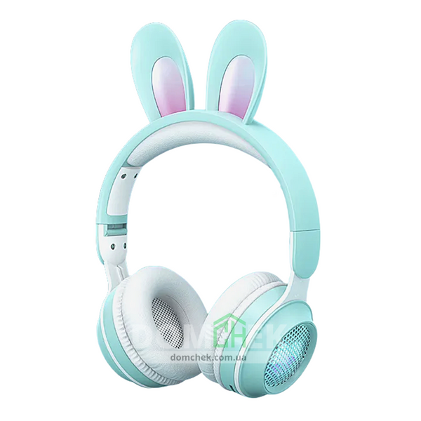 Наушники с ушками кролика Rabbit Ear KE-01 с LED подсветкой, Мятные Rabbit Ear KE-01 фото